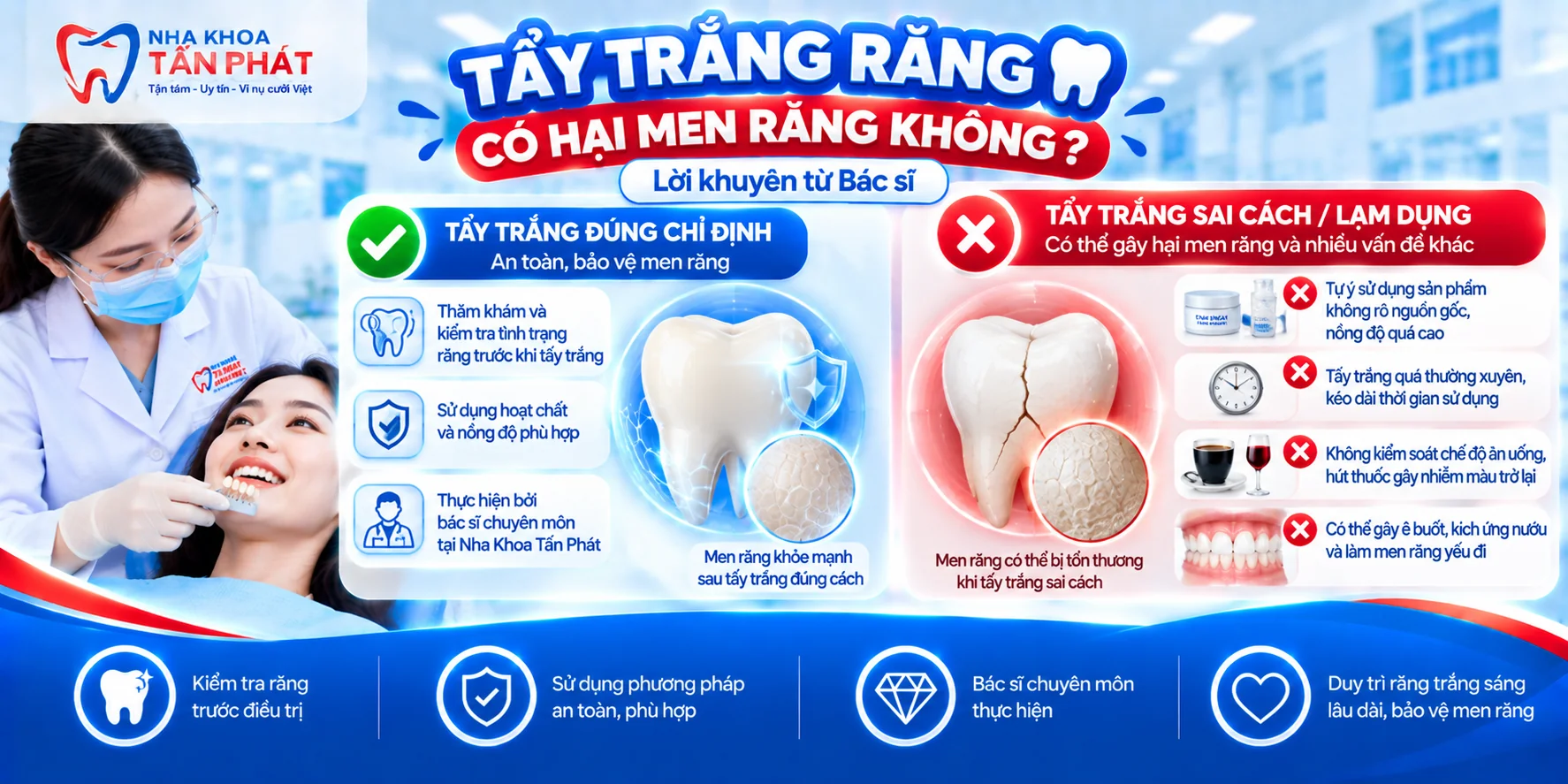 Tẩy Trắng Răng Có Hại Men Răng Không? Lời Khuyên Từ Bác Sĩ