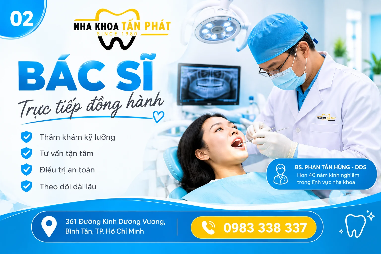 ALT: Đội ngũ bác sĩ gia đình tận tâm thăm khám tỉ mỉ cho khách hàng tại Tấn Phát